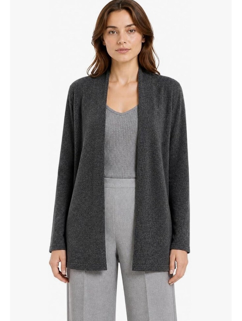 State Cashmere Lightweight Cardigan 100% Cashmere Size M City Smoke NWT $110